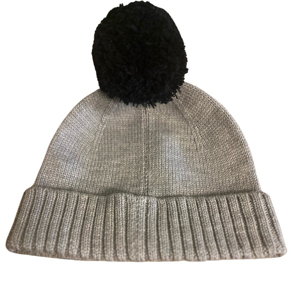 Kate Spade Baby It’s Cold Outside Gray Black Pom Winter Beanie Hat EUC HTF Viral - Picture 3 of 8